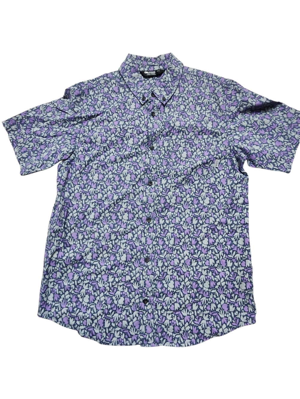 Outdoor Research OR Dawn Woodblock Rooftop Short Sleeve Button Down Shirt. Sz. M